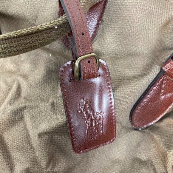 Vintage Polo Ralph Lauren Canvas Leather Large Duffel Travel Bag - Picture 3 of 9